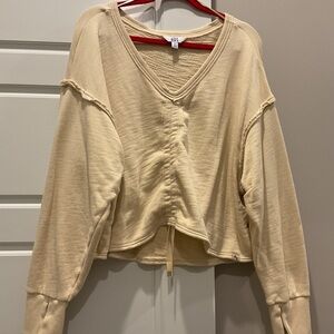 JoyLab Cream V-Neck Sweatshirt